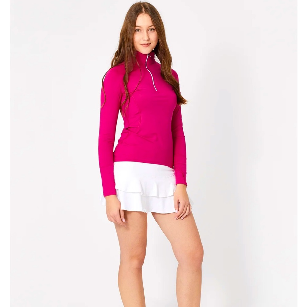 Blow UV Long-Sleeve Half-Zip Top in Fuchsia